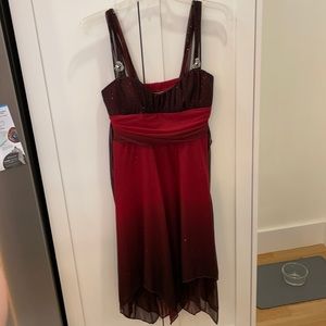Red ombré dress with sparkles